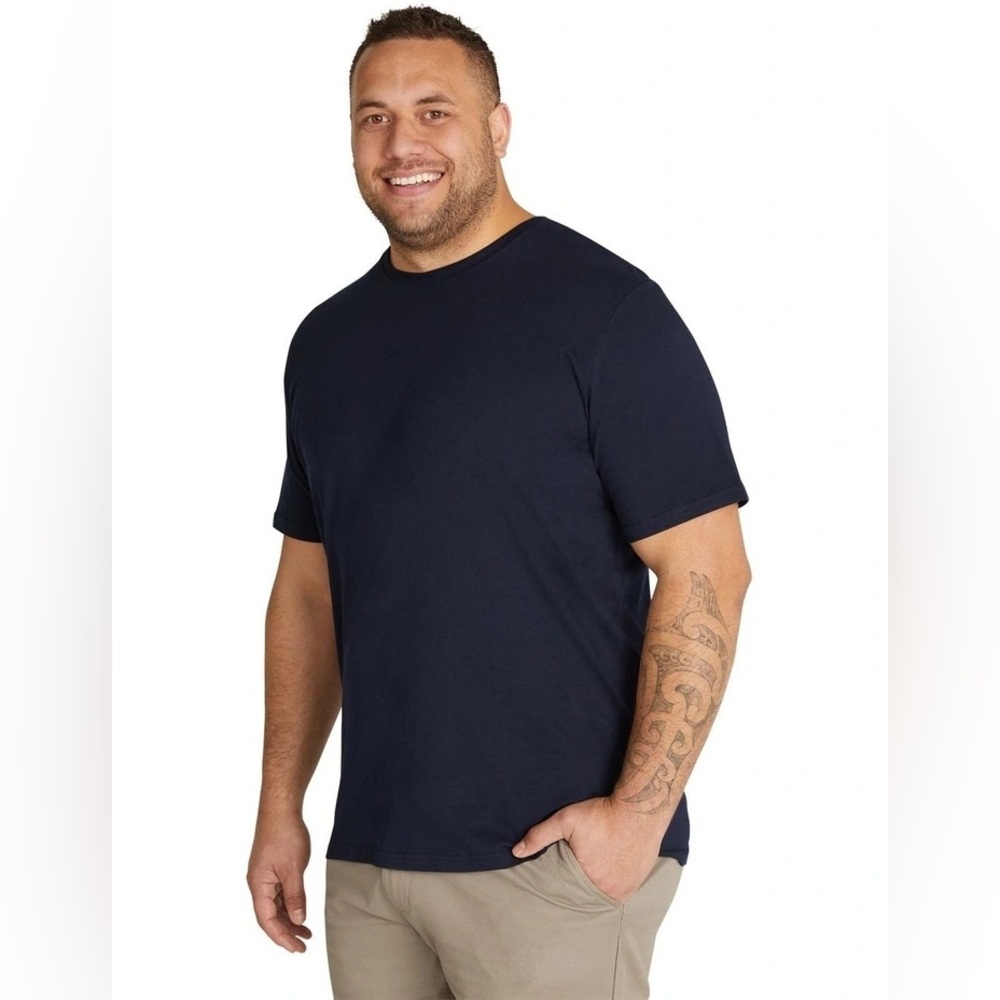 Johnny Bigg Modern Fit Organic Cotton T-Shirt - Navy. Size 1XL